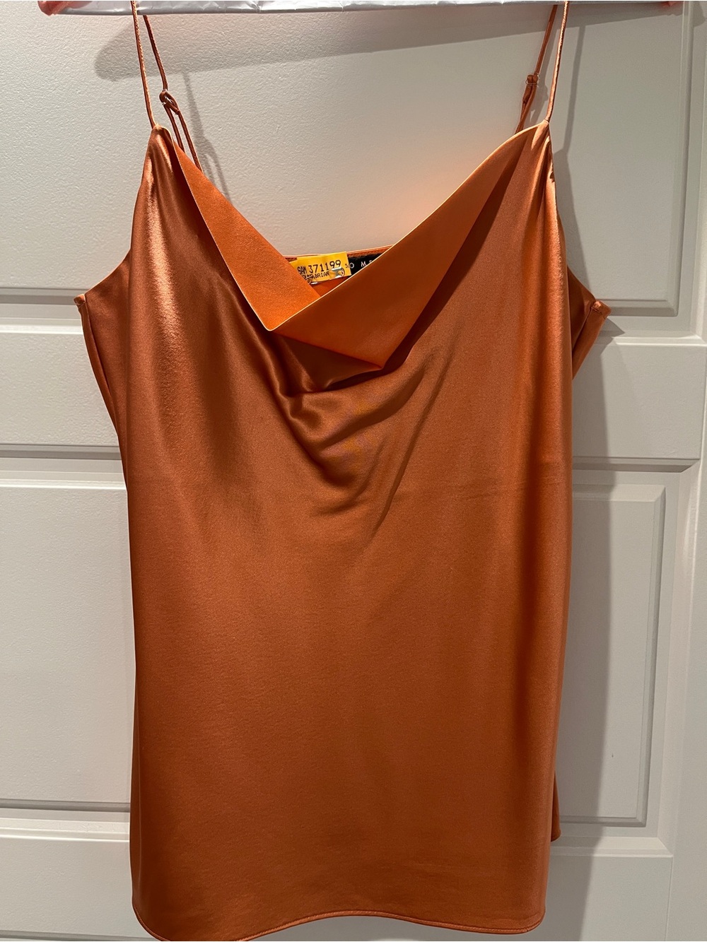 ANTONIO MELANI Satin Cowl Camisole in Orange